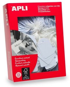 Etiquettes bijouterie à trou et ficelle blanche - 36 x 53 mm AGIPA Lot de 500