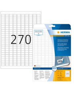 Étiquettes adhésives - Blanc - 17,8 x 10 mm : HERMA Lot de 6750