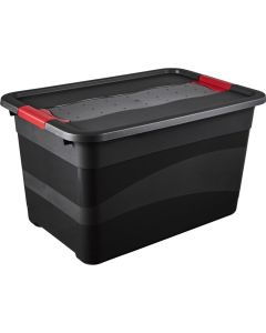Grand bac de rangement avec couvercle - 52 litres - Graphite : KEEEPER Visuel