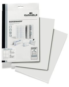 Bristols PC pour Badges - A6 : DURABLE Lot de 80 Modèle