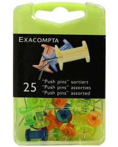 Exacompta 14745E : Boite de 25 Punaises translucides - Assortiment photo