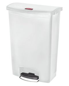 Poubelle à pédale avec couvercle - 90 litres - Blanc : RUBBERMAID Visuel