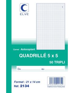 QUADRILLE : Carnet autocopiant Tripli - 210 x 140 mm 2134 Elve