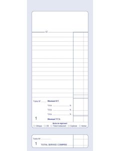 Bloc ADDITION Numéroté - Autocopiant Dupli Facture Restaurant ELVE 2200
