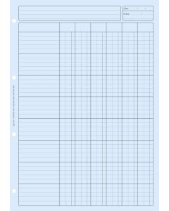 BLOC AUDIT BLEU  : 6 colonnes avec en-tête Feuille de travail 2662 ELVE