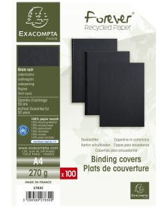 Couverture pour Reliure A4 - Carton - Noir EXACOMPTA Lot de 100 Visuel