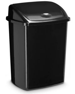 Poubelle avec couvercle à trappe basculante - 50 litres - Noir : CEP Visuel