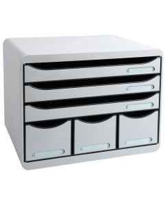 Caisson à 6 Tiroirs - Gris lumière : EXACOMPTA Store-Box MAXI modèle