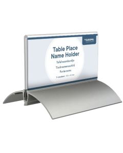 Chevalet de table - Porte-nom avec socle en aluminium - 100 x 52 mm : EUROPEL image