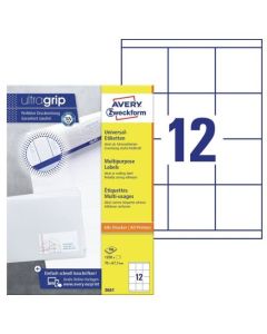 Étiquettes adhésives 70 x 67,7 mm AVERY Ecologique Lot de 1200