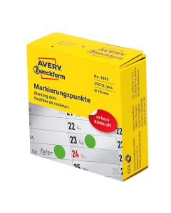 Pastilles adhésives rondes 19 mm - Vert : AVERY Lot de 250 pièces Image