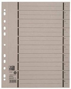 Photo OXFORD : Lot de 100 intercalaires en carton - 240 x 300 mm - Gris 400004668