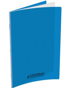 Cahier d'écolier 170 x 220 mm Grands carreaux 96 pages - Polypro Bleu pastel CONQUERANT