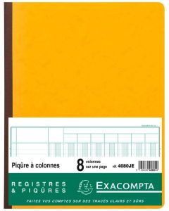 Registre de 8 colonnes 320 x 250 mm Journal comptable 4080E Exacompta