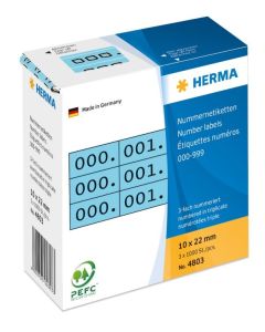 Etiquettes à  numérotation triple - Noir et Bleu HERMA 4803