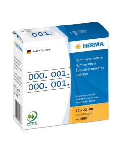 Etiquettes à Double numérotation - Blanc et Bleu HERMA 4887