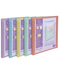 Classeur Souple Personnalisable - 4 anneaux de 15 mm - Assortiment Pastel : EXACOMPTA image