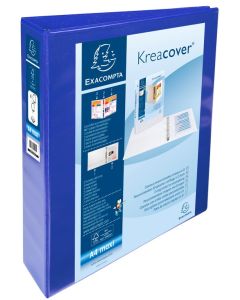 EXACOMPTA 51843BE : Classeurs personnalisables avec 3 pochettes - Bleu - Dos de 60 mm