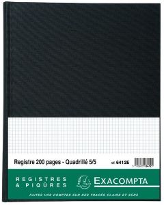 Registre - 200 pages quadrillées 320 x 250 mm EXACOMPTA 6412E 