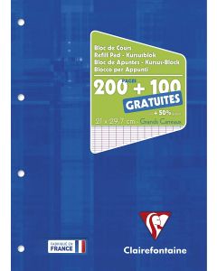 Bloc de Cours Séyès et perforé A4 - 200 pages : CLAIREFONTAINE Visuel