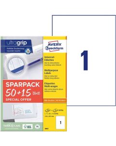 Étiquettes adhésives A4 - 210 x 297 mm - Blanc AVERY 6603