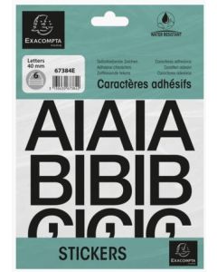 Pochette de Lettres adhésives de A à Z - 40 mm - Noir : EXACOMPTA image