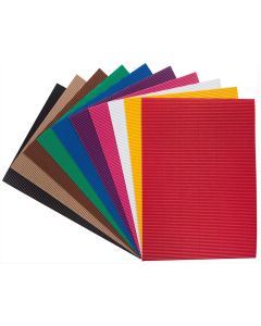 Feuille cartonnée ondulée - 250 x 350 mm - Assortiment : FOLIA Lot de 10 Modèle