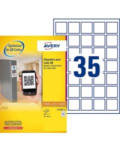 AVERY Étiquettes pour codes QR 35 x 35 mm L7120-25 Blanc