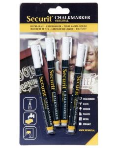 Feutre à craie liquide 1 - 2 mm - Blanc : SECURIT Lot de 4 Image