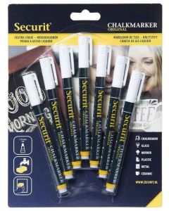 Feutre à craie liquide 1 - 2 mm - Blanc : SECURIT Lot de 7 Image
