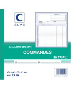 Photo Carnet de commandes 210 x 210 mm Autocopiant Tripli ELVE