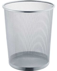 Corbeille à Papier 23 litres en métal - Argent : HELIT Mesh Visuel