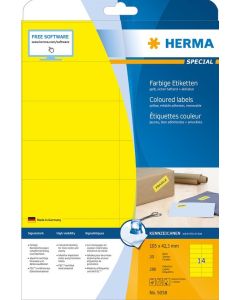 5058 HERMA  Étiquettes adhésives - Multi-usages - 105,0 x 42,3 mm. - Jaune