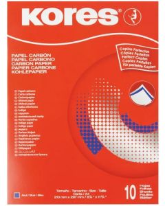 Feuilles de Papier Carbone A4 - Bleu KORES Lot de 10