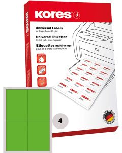 Lot de 400 étiquettes adhésives - Vert - 105 x 148 mm : KORES Visuel