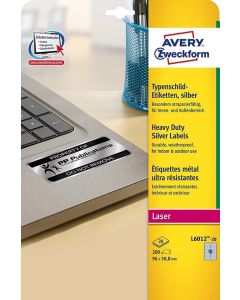 Étiquettes adhésives de Signalisation - 96,0 x 50,8 mm - Argent : AVERY Lot de 200 Image