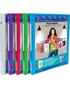Classeur Personnalisable 4 anneaux Polyvision - Dos 20 mm - Assortiment : OXFORD Photo
