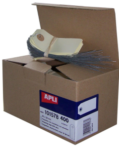 Photo Etiquettes à trou et fil de fer - 80 x 38 mm - Beige AGIPA