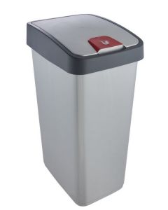 Photo Poubelle avec couvercle - 45 litres - Argent/Gris KEEEPER Magne