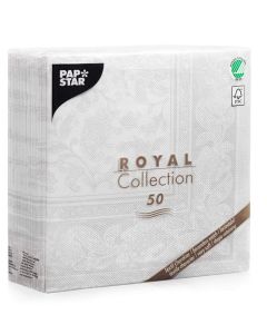 Photo Lot de 50 serviettes en papier - Blanc - 400 x 400 mm PAPSTAR ROYAL Collection Ornements Image