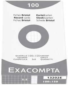 Photo Fiches Bristol quadrillées - 100 x 150 mm - Blanc EXACOMPTA Image