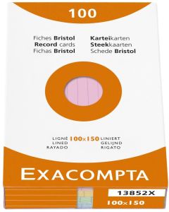 Photo Fiches Bristol lignées - 100 x 150 mm - Assortiment EXACOMPTA 13852X