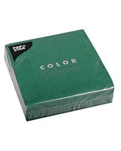 Photo Lot de 50 serviettes de table unies - Vert foncé PAP STAR Restaurant 14226