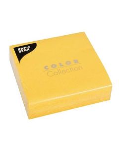 Photo Lot de 50 serviettes de table unies - Jaune PAP STAR Restaurant 14229