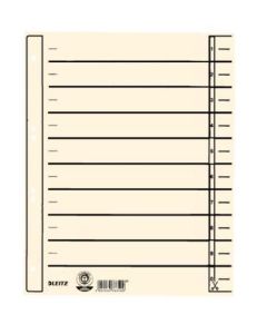 Photo Lot de 100 Intercalaires en carton - 240 x 300 mm - Chamois : LEITZ - 1657-00-11
