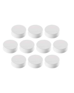 Photo Lot de 10 Aimants ronds Ergo - 34 mm - Blanc : MAGNETOPLAN 1665000