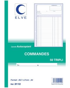 Commandes 2112 Elve Manifold autocopiant tripli - 297 x 210 mm A4