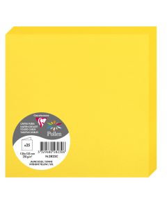 Photo Cartes double en papier - 135 x 135 mm - Jaune Soleil CLAIREFONTAINE Pollen Lot de 25