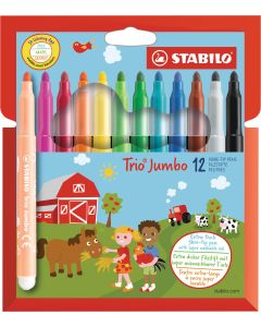 Photo Etui de 12 Feutres - Trio Jumbo - Assortiment STABILO 