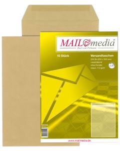 Photo Pochettes d'expédition auto-adhésives - 250 x 353 mm - Kraft : MAIL MEDIA Lot de 10 (399107)